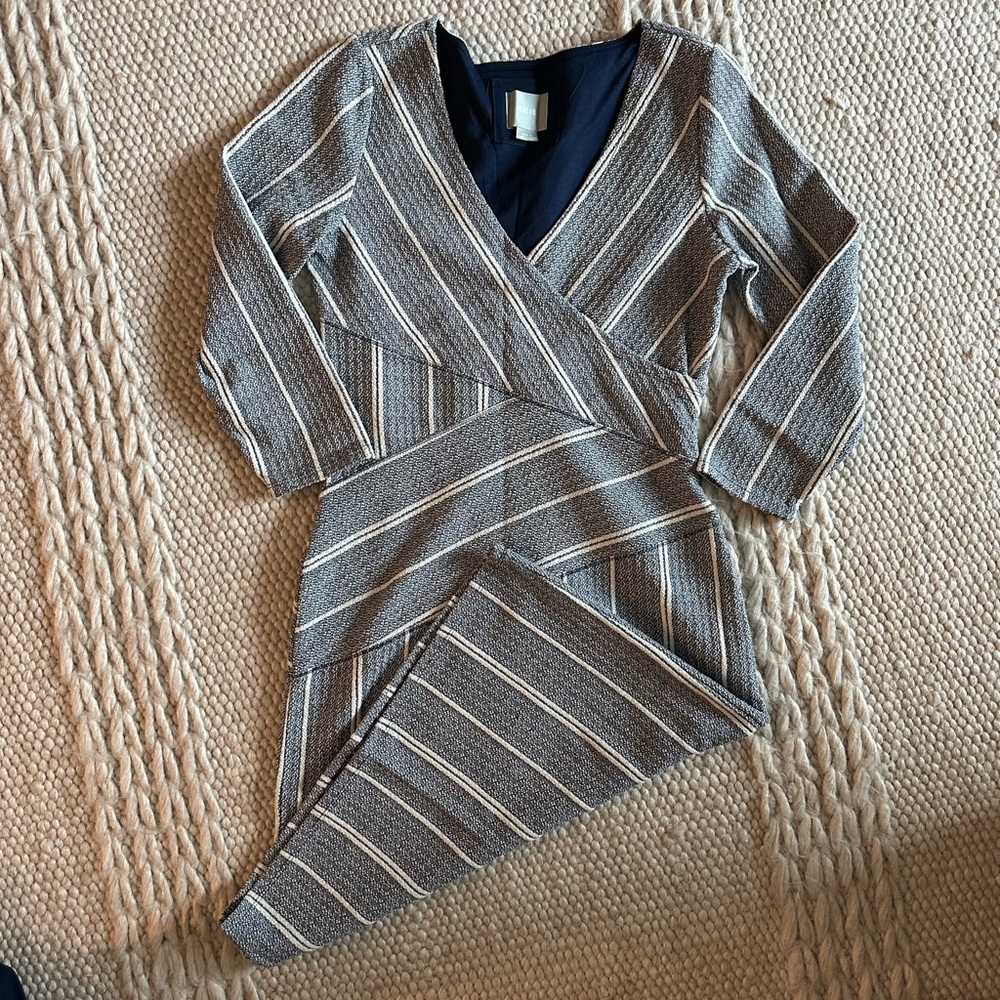 Maeve navy and cream dress, business casual, size small